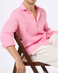 MC2 SHIRT - LINEN Bubble pink linen shirt