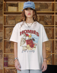 HOMIES OUT OF SOCIETY T-SHIRT VINTAGE WHITE