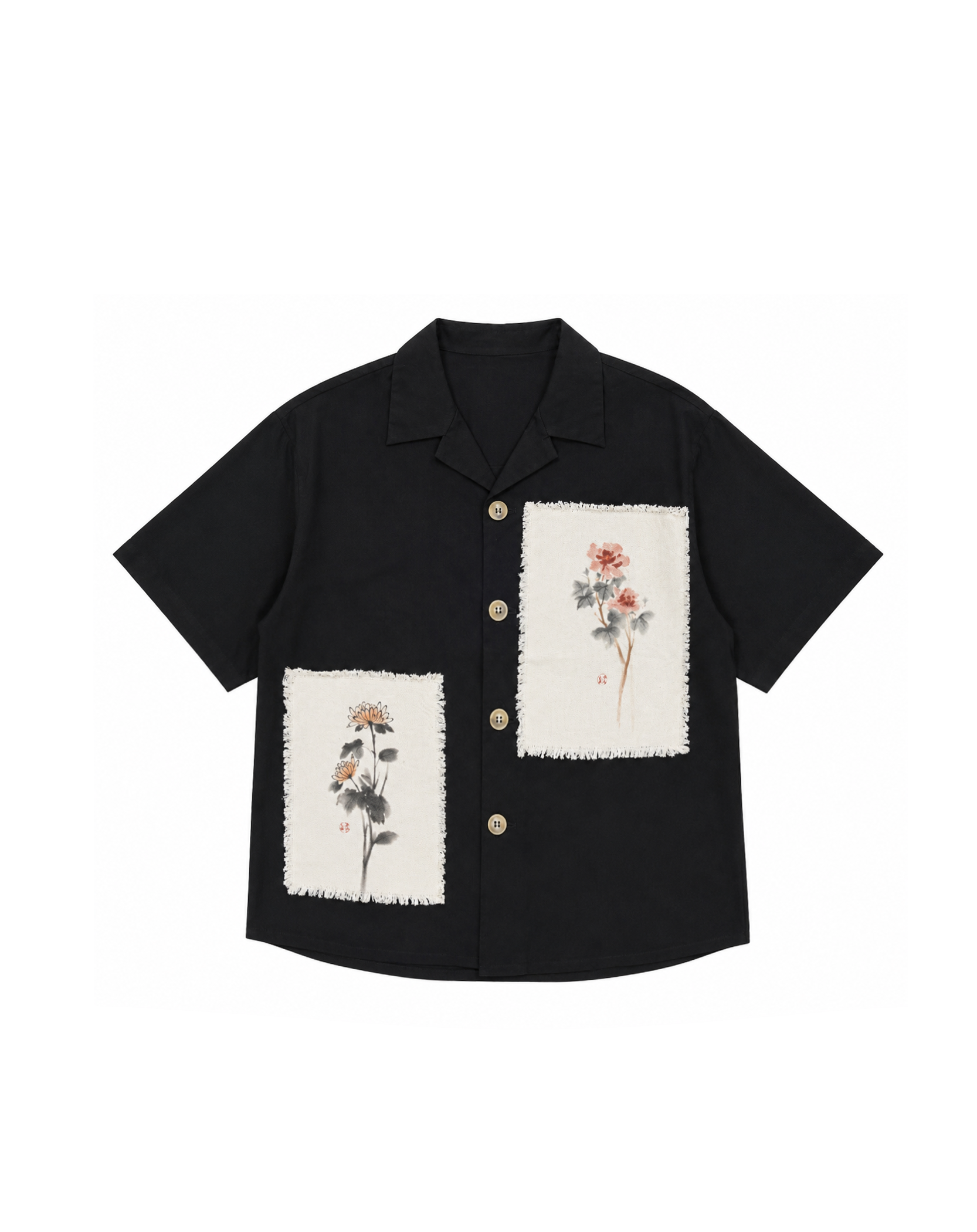 BACKSTAGE FLORAL PATCH CUBAN SHIRT