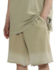 IZZUE - Spray distress shorts beige - BACKSTAGE - باك ستيج - BACKSTAGE باك ستيج your go-to destination for discovering the finest brands that cater to every taste and occasion in KSA and Middle East. 